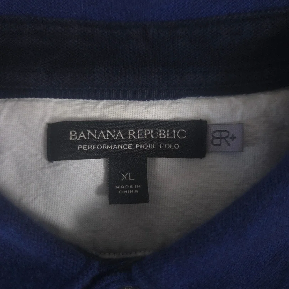LOT OF 2 Banana Republic Polo Shirt Mens XL Navy Don't-Sweat-It Luxe Touch Pique